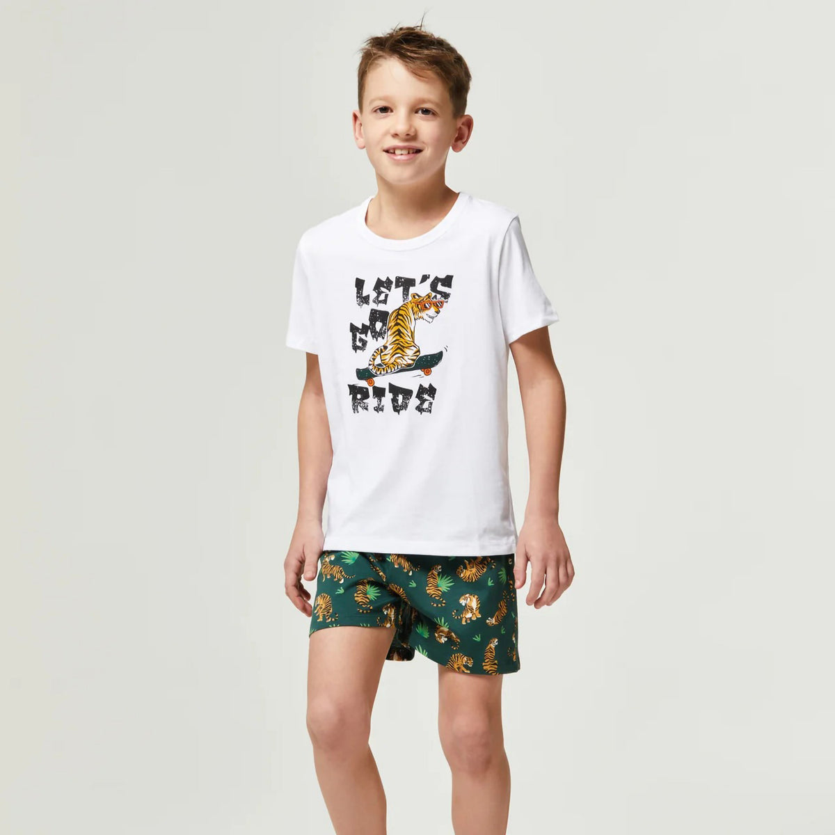Pigiama bimbo corto stampa tropicale Pompea Tinetto