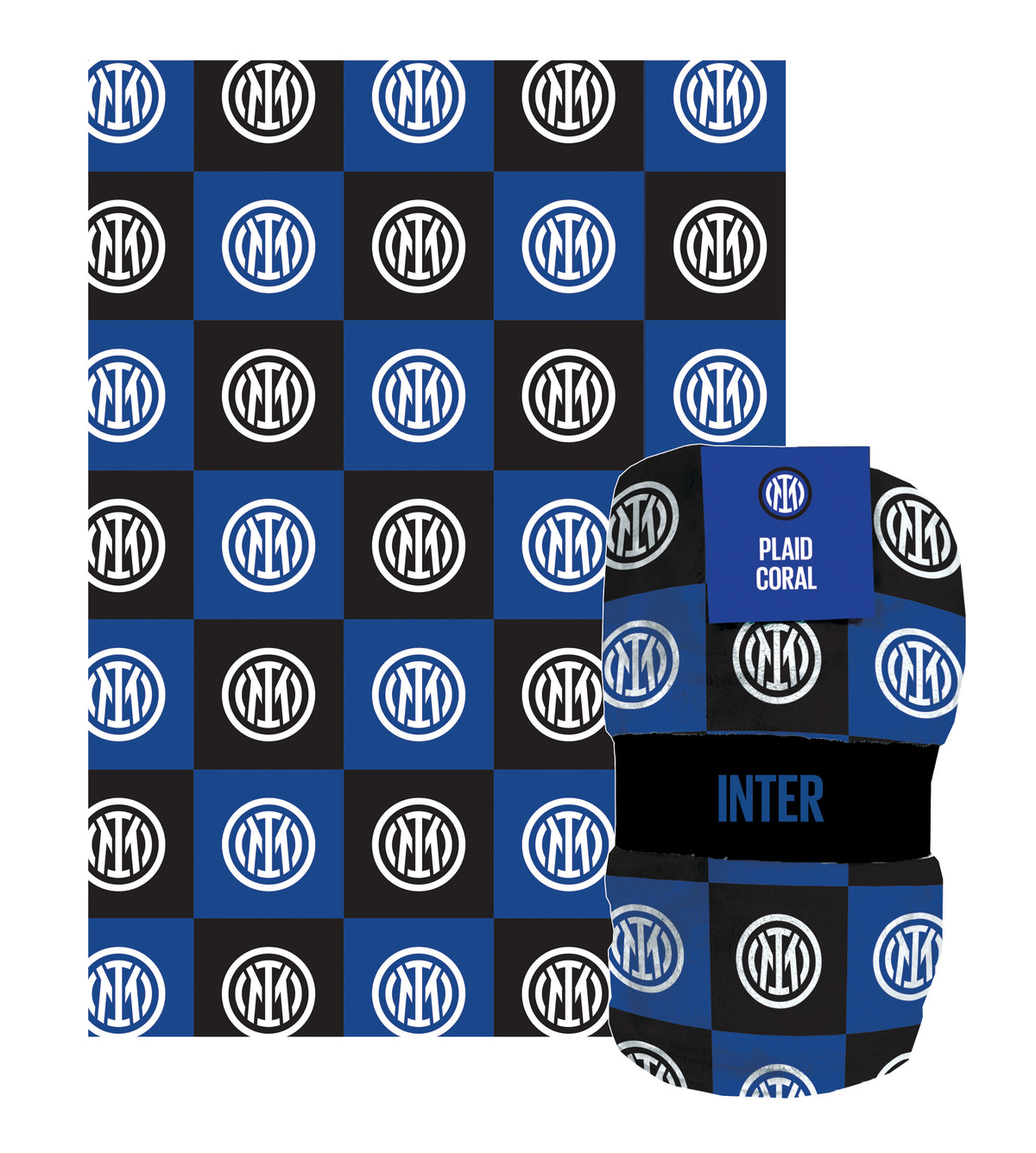 Plaid in Coral soft touch Inter neroazzurro 150x210 ufficiale