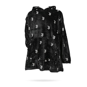 Poncho in coral con maniche cappuccio e tasca Juventus
