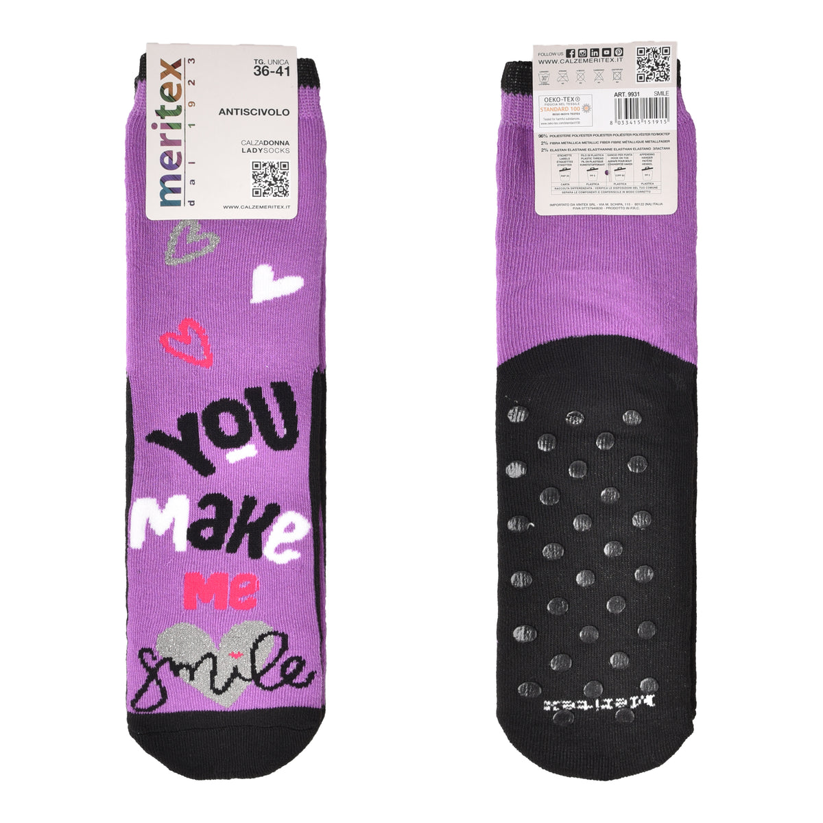 Calze antiscivolo donna Meritex 9931 Viola