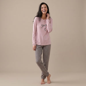 Pigiama donna caldo cotone a pied de poule Noidinotte FA9731