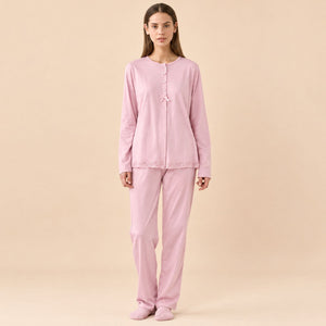 Pigiama donna maglia aperta caldo cotone Noidinotte FA9898/FA9777