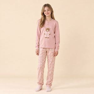 Pigiama ragazzo/a caldo cotone con orsetto Noidinotte FA2707