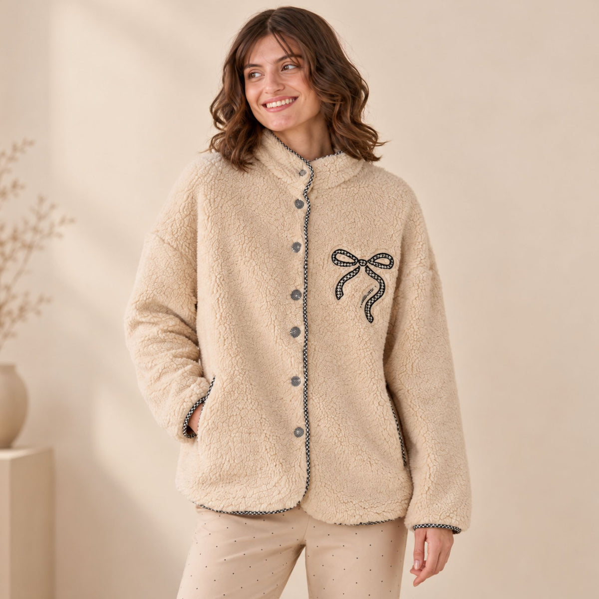 Giacca da camera donna in eco agnellino Noidinotte GE3126