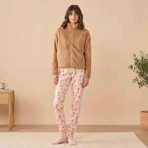 Giacca da camera donna full zip eco pelliccia Noidinotte GE3196