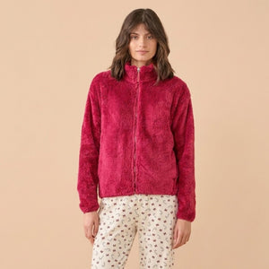 Giacca da camera donna full zip eco pelliccia Noidinotte GE3196