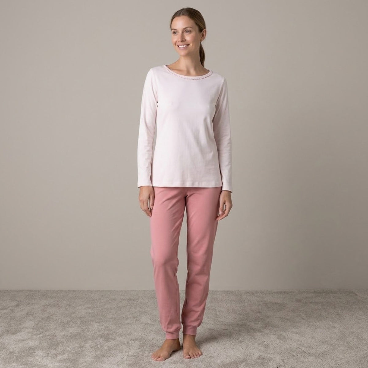 Pigiama donna in caldo cotone minimal Lovable L0F3K
