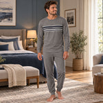 Pigiama uomo in caldo cotone con righette Lovable L0F5P