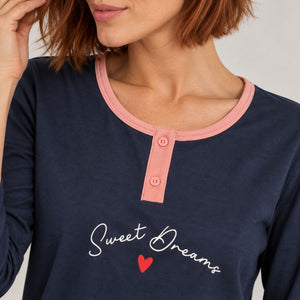 Pigiama donna in caldo cotone cuoricini Lovable L0F5S