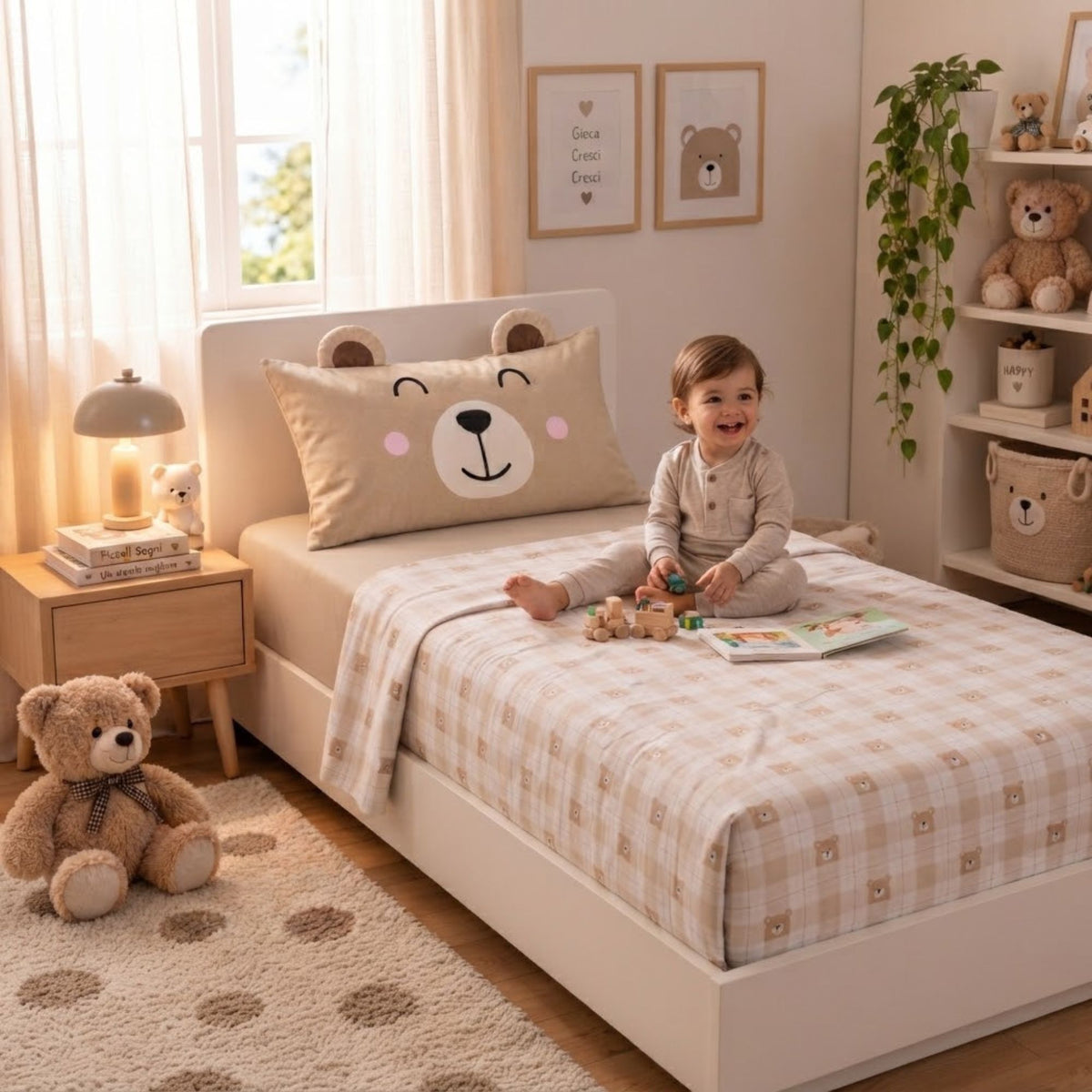 Completo letto orsetti 100% cotone percalle Riviera LN1830