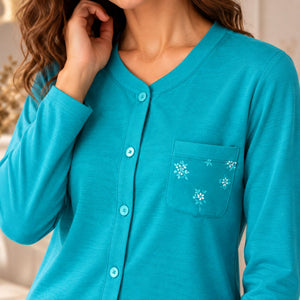 Pigiama donna maglia aperta caldo cotone Lovable L0F5L