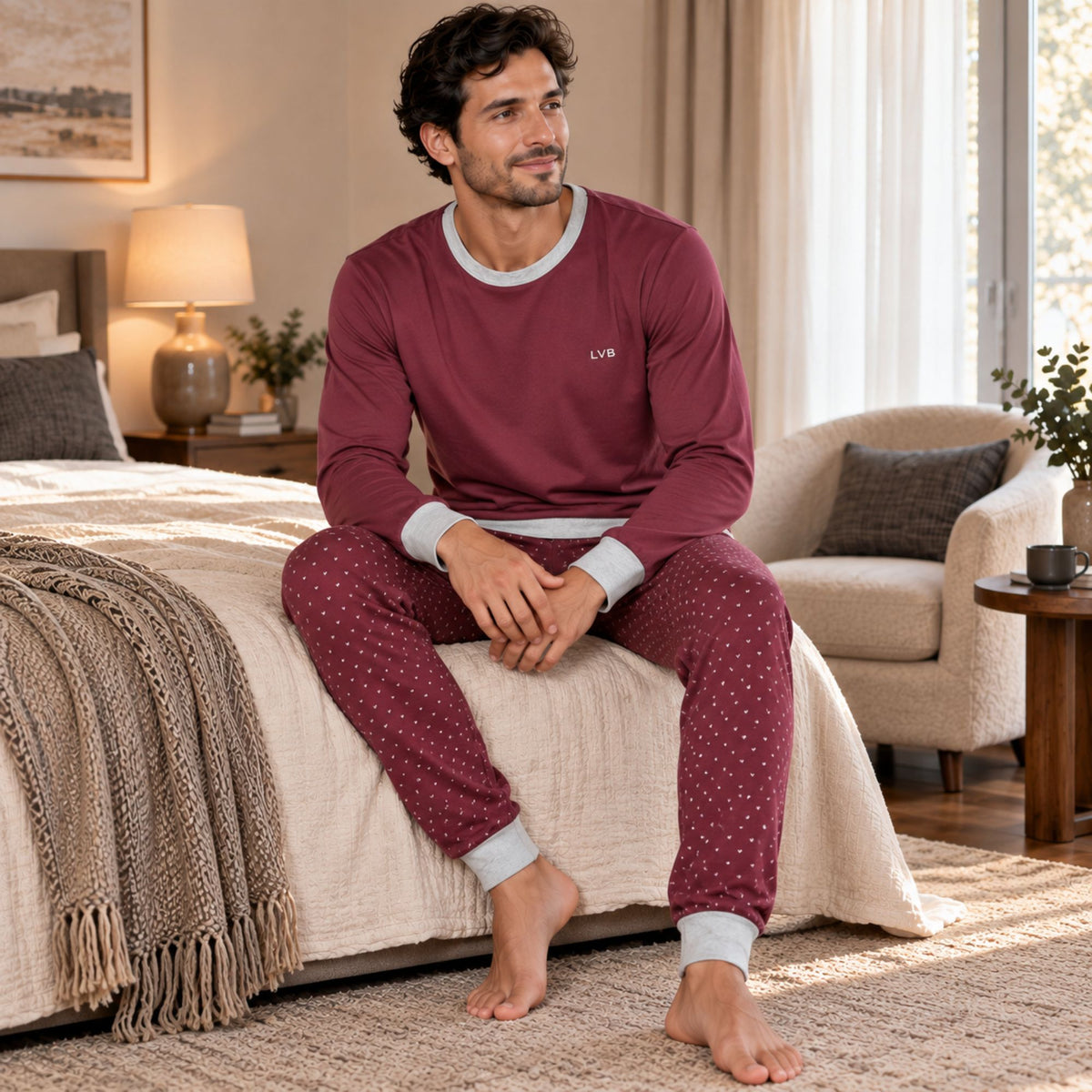 Pigiama uomo in caldo cotone Lovable L0F5P
