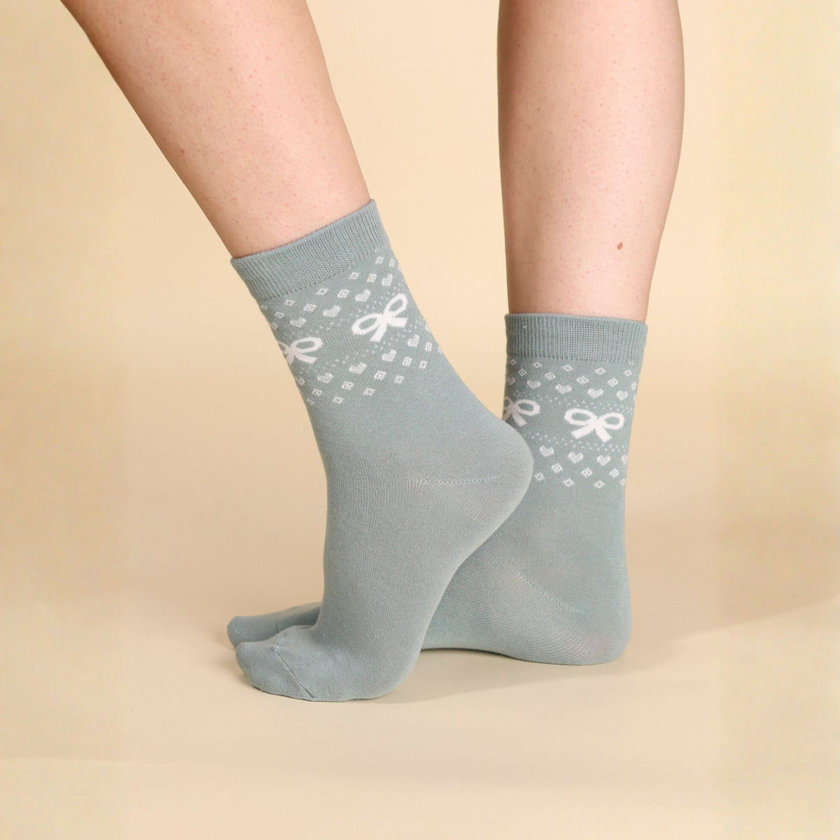 Calza midi donna con fiocchetti caldo cotone Noidinotte 1596