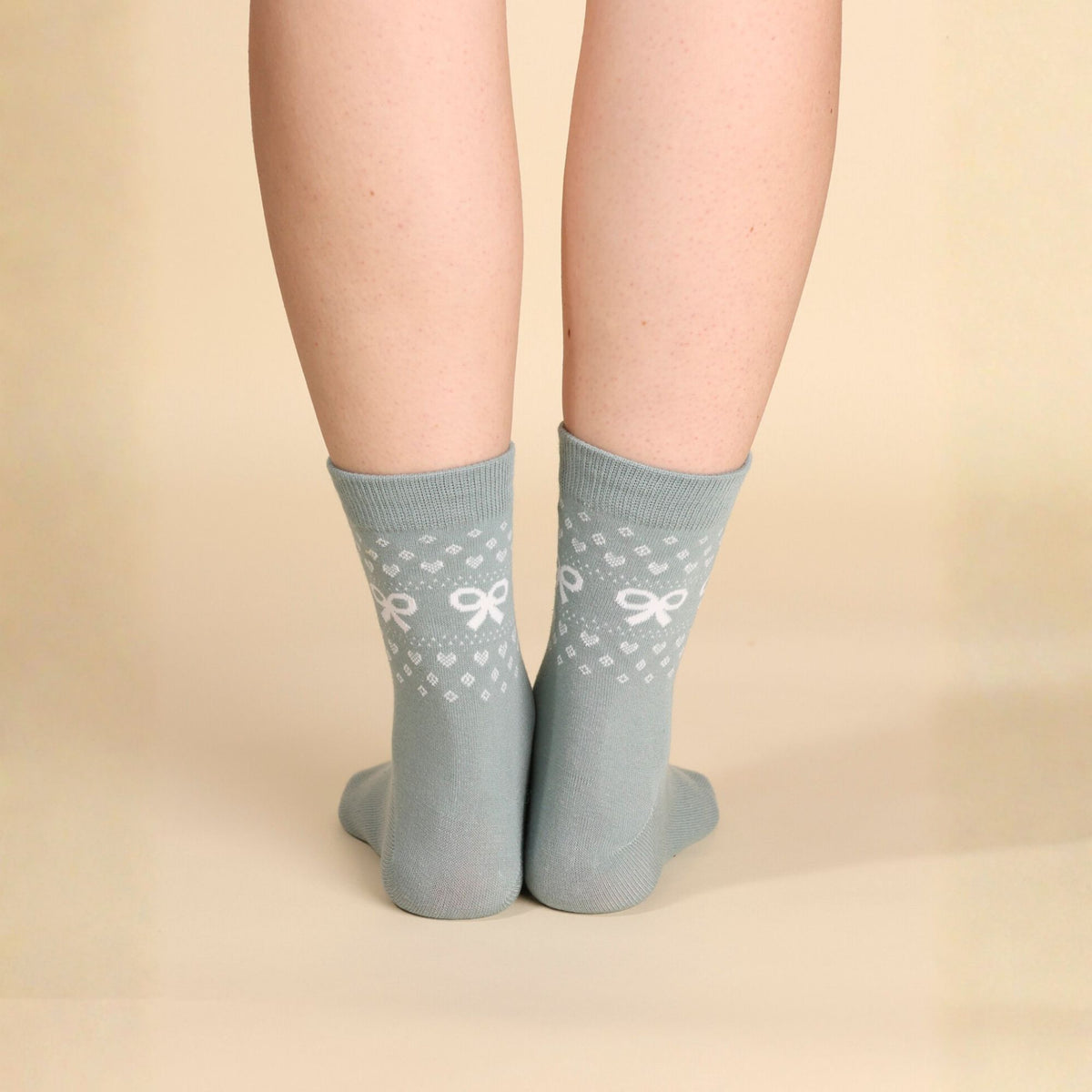 Calza midi donna con fiocchetti caldo cotone Noidinotte 1596