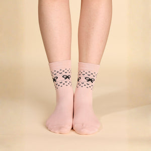Calza midi donna con fiocchetti caldo cotone Noidinotte 1596