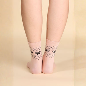Calza midi donna con fiocchetti caldo cotone Noidinotte 1596