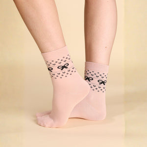 Calza midi donna con fiocchetti caldo cotone Noidinotte 1596