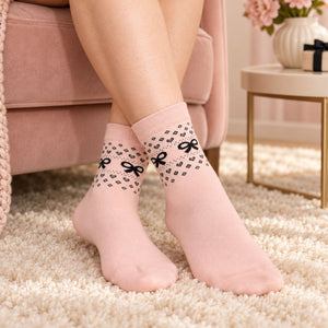 Calza midi donna con fiocchetti caldo cotone Noidinotte 1596