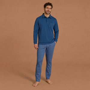 Pigiama uomo maglia stile polo caldo cotone Ragno UA73N4