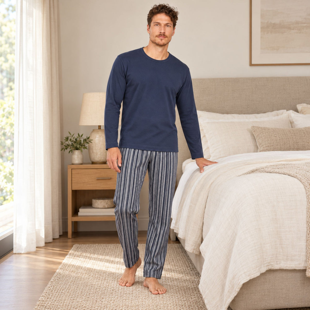Pigiama uomo girocollo in caldo cotone Ragno UA73NQ