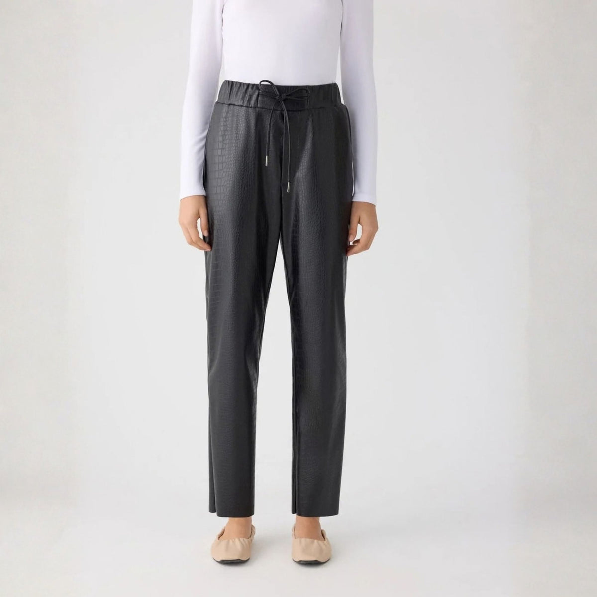 Pantalone in pelle effetto coccodrillo Ysabel Mora 70469