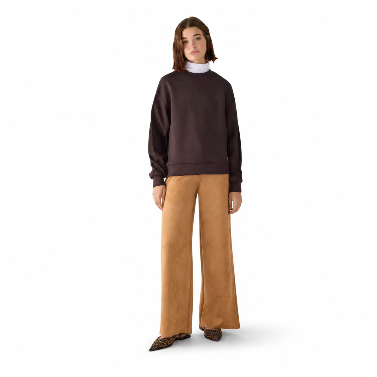 Pantalone donna scamosciato vita alta a palazzo Ysabel Mora 70477