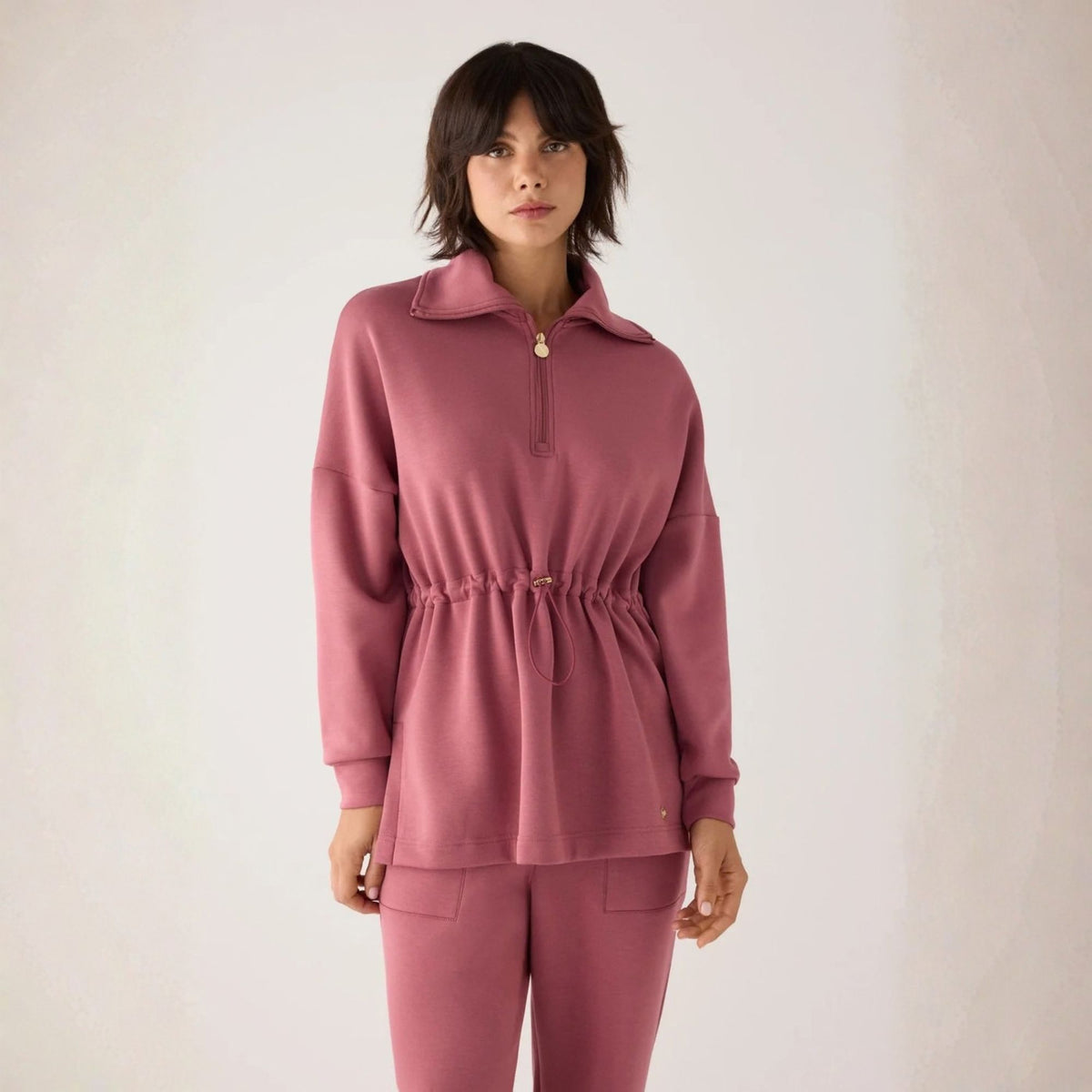 Felpa con mezza zip felpata Ysabel Mora 70741