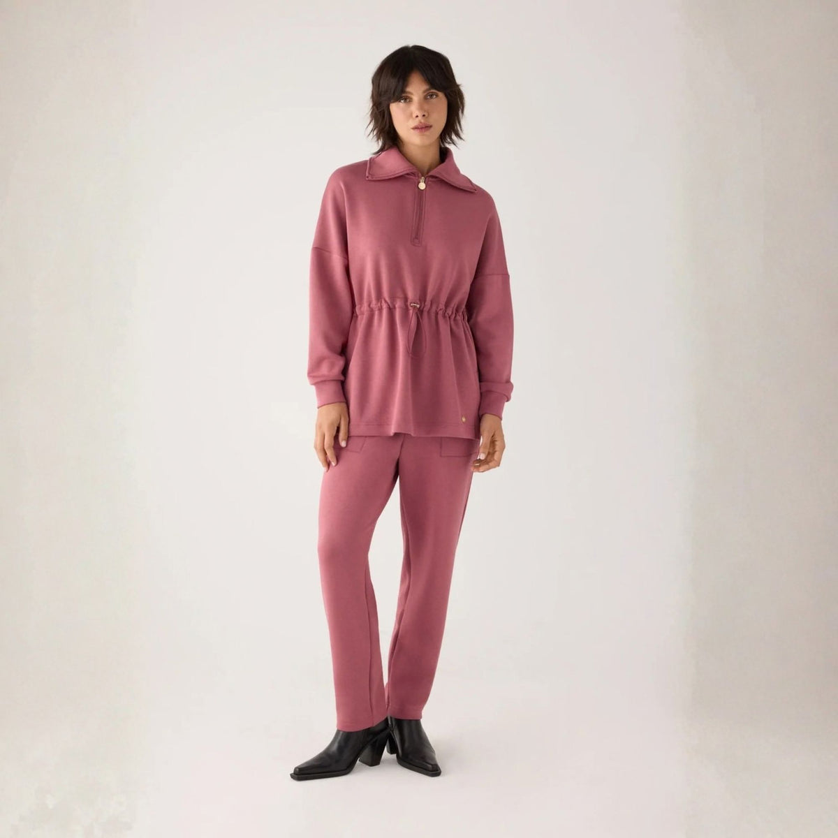 Felpa con mezza zip felpata Ysabel Mora 70741