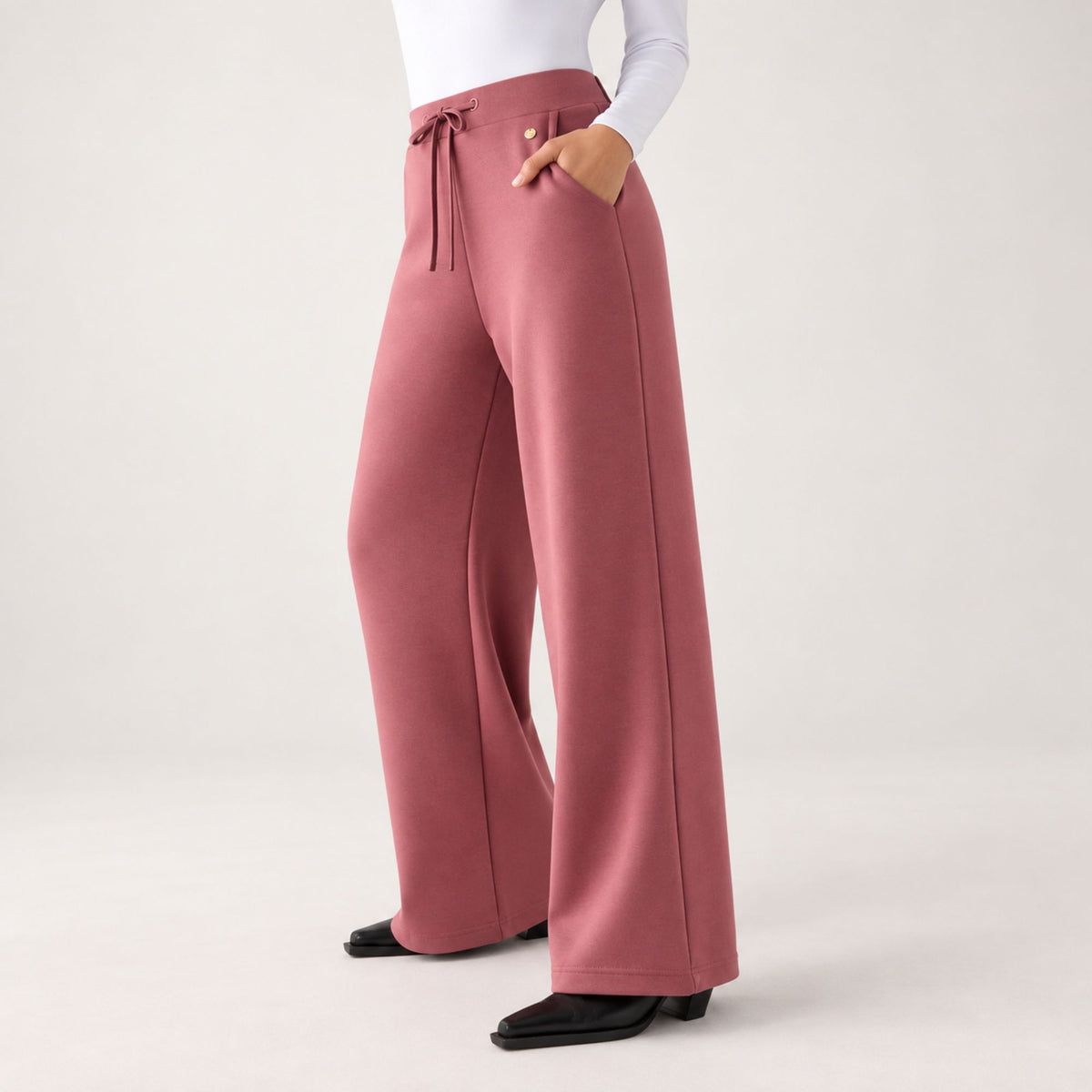 Pantalone vita alta gamba dritta felpato Ysabel Mora 70743