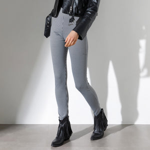 Leggings moda Jadea 4468 vita alta pied de poule nero