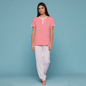 Pigiama donna estivo Cippi 4700 cotone 100% corallo