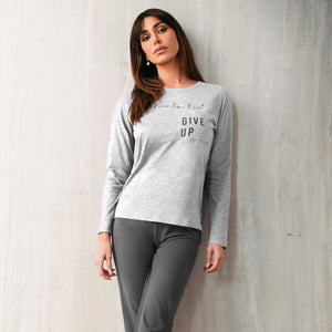 Pigiama donna caldo cotone Jadea grigio 5164