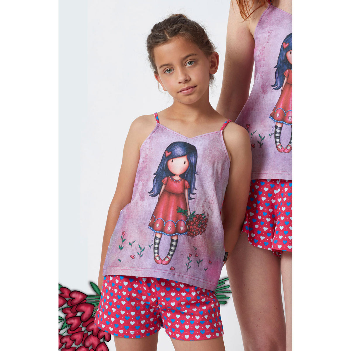 Pigiama estivo bimba Santoro Gorjuss 55625 rosa