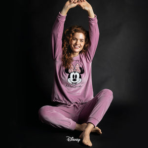 Pigiama donna Disney 56975 MInnie invernale in velluto