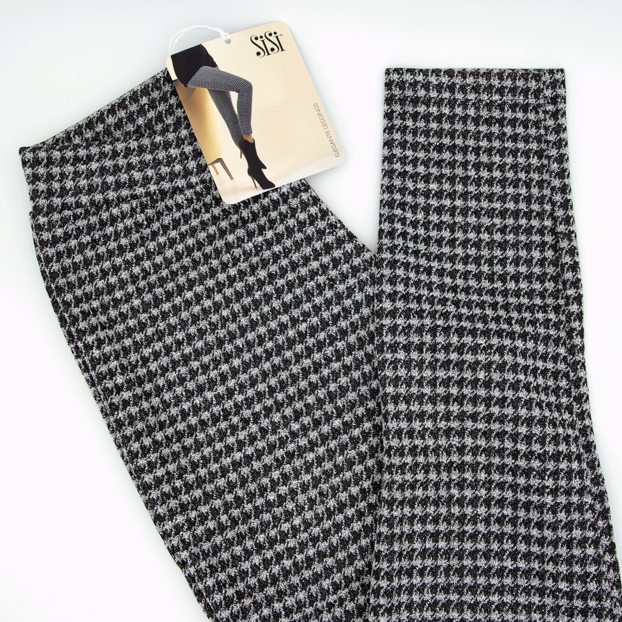 Leggings pantalone donna Sisi Elegante pied de poule viscosa