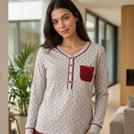 Pigiama donna in caldo cotone scollo a v Lovable L0F5T