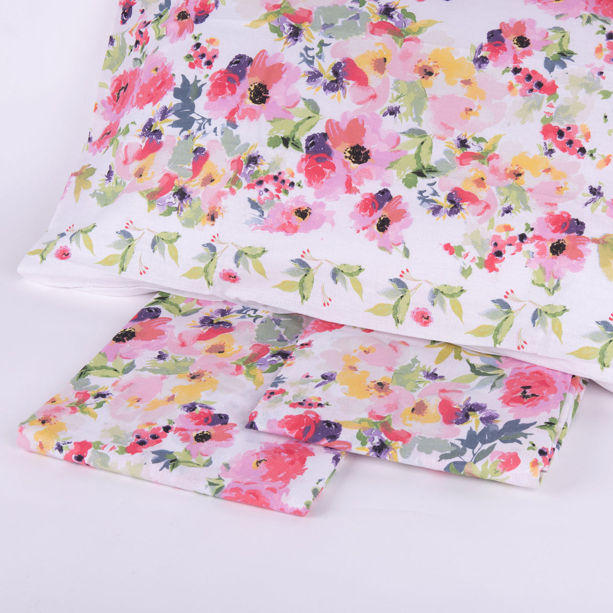 Completo letto singolo Pompea Prime lenzuola sopra sotto con angoli federa rosa