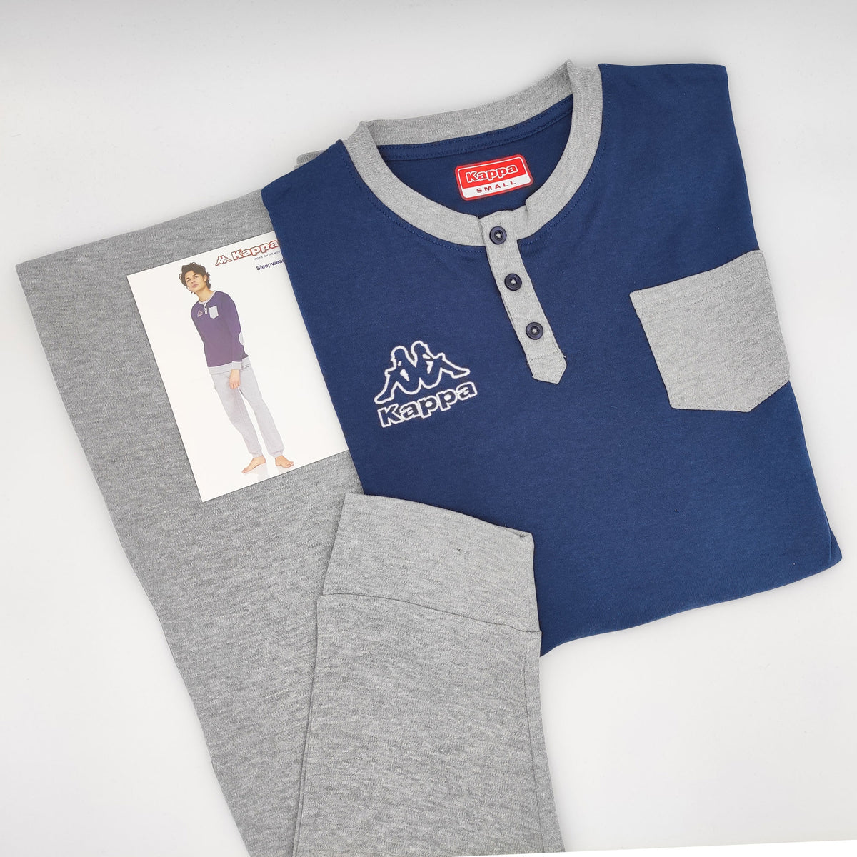 Pigiama uomo Kappa 20507 caldo cotone con toppe