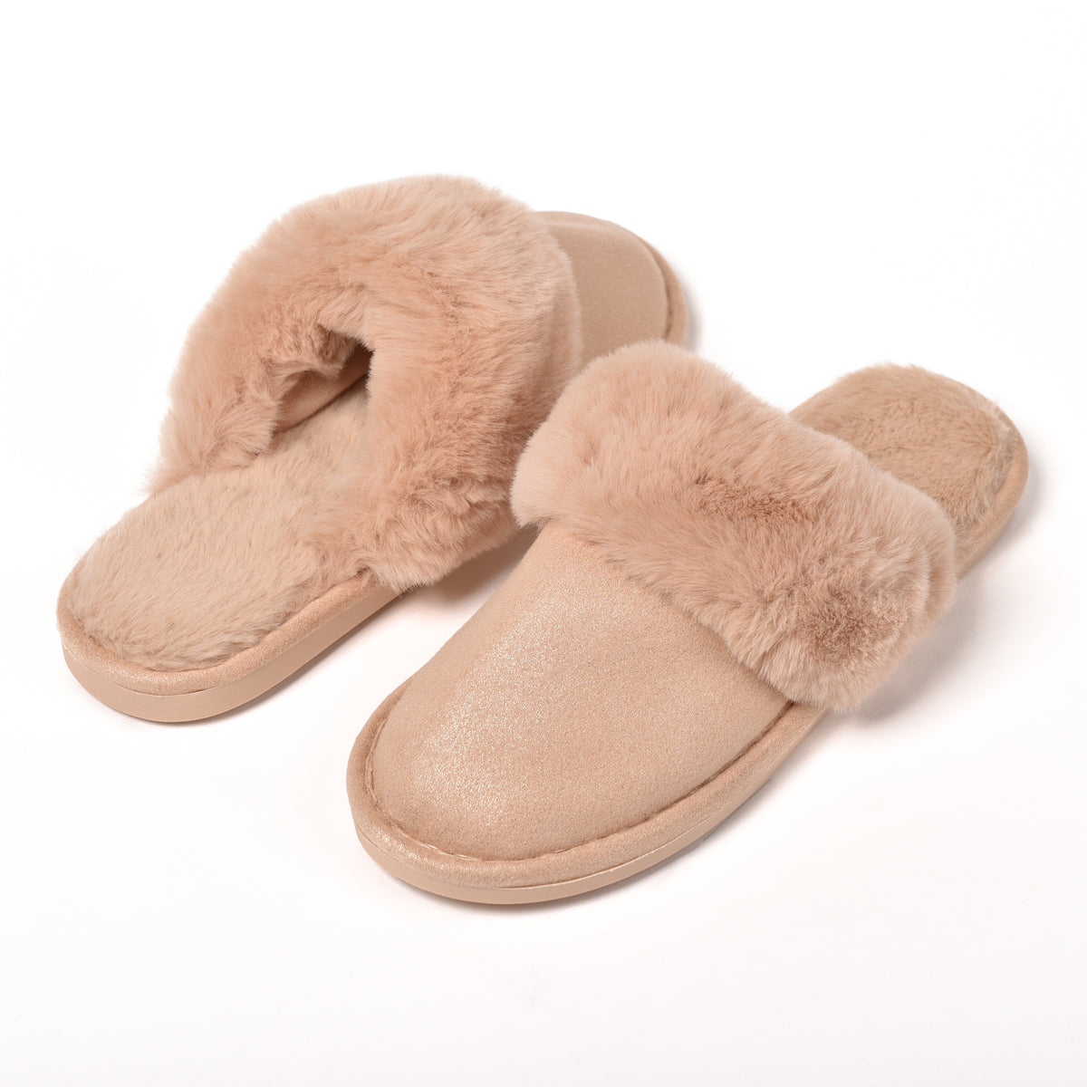 Pantofole chiuse Preziosa ecopelliccia 0048 beige