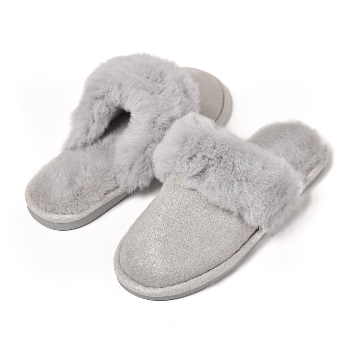 Pantofole chiuse Preziosa ecopelliccia 0048 grigio
