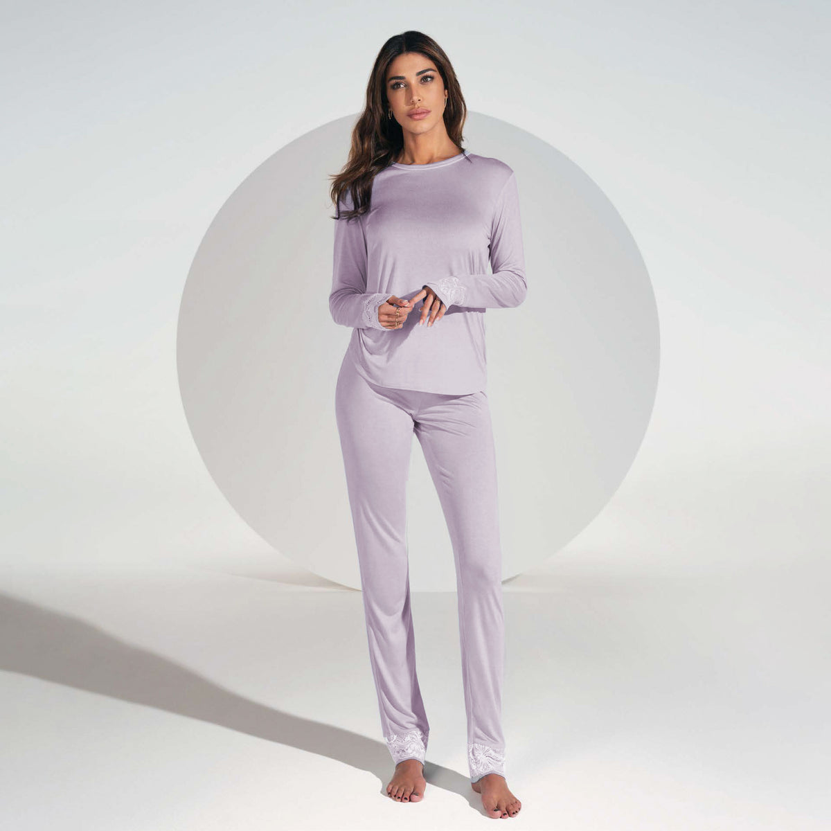 Pigiama donna Jadea 3151 cotone modal 100% lavanda