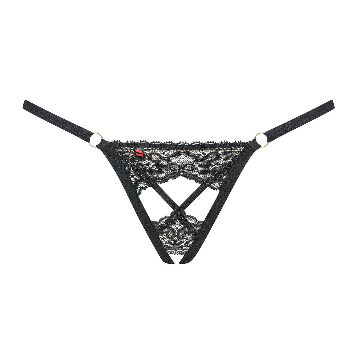 Sexy set perizoma cavello aperto + copri capezzoli Obsessive A753 + Meshlove