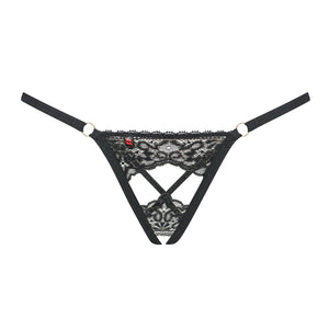 Sexy set perizoma cavello aperto + copri capezzoli Obsessive A753 + Meshlove
