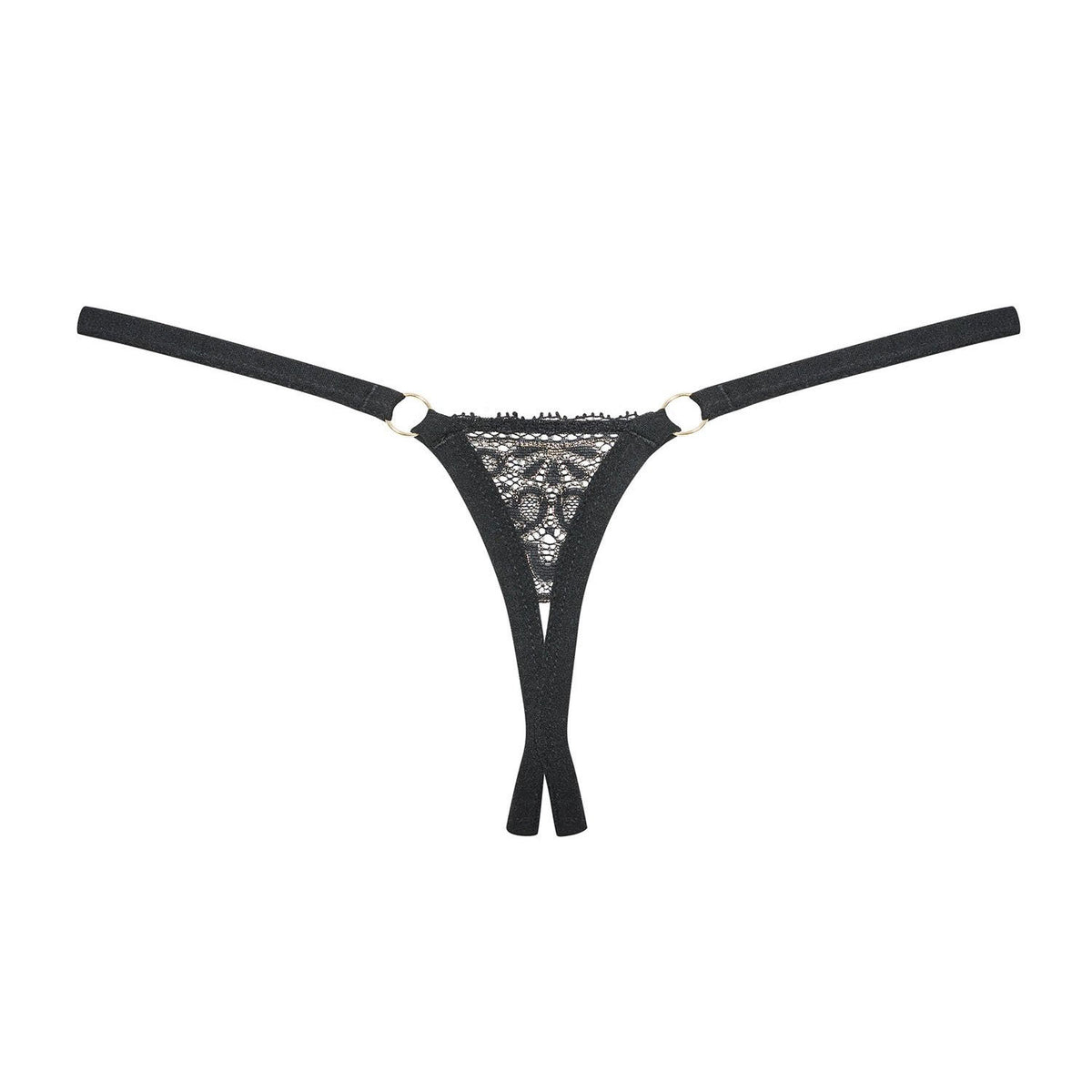 Sexy set perizoma cavello aperto + copri capezzoli Obsessive A753 + Meshlove