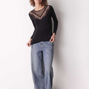 Maglia donna scollo a v pizzo Cotonella ADD10