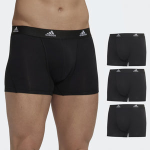 Boxer uomo Adidas Active Flex cotone elasticizzato neri 3pz