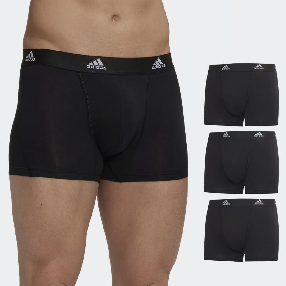 Boxer uomo Adidas Active Flex cotone elasticizzato neri 3pz