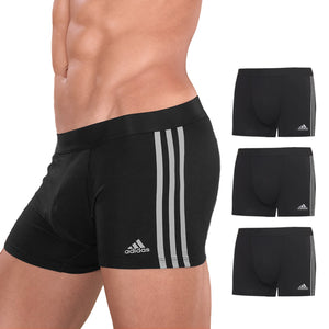 Boxer uomo Adidas Active Flex 3-stripes cotone elasticizzato neri 3pz