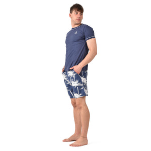 Pigiama uomo t shirt e pantaloncino stampa palme estivo Armata di Mare GT 2237