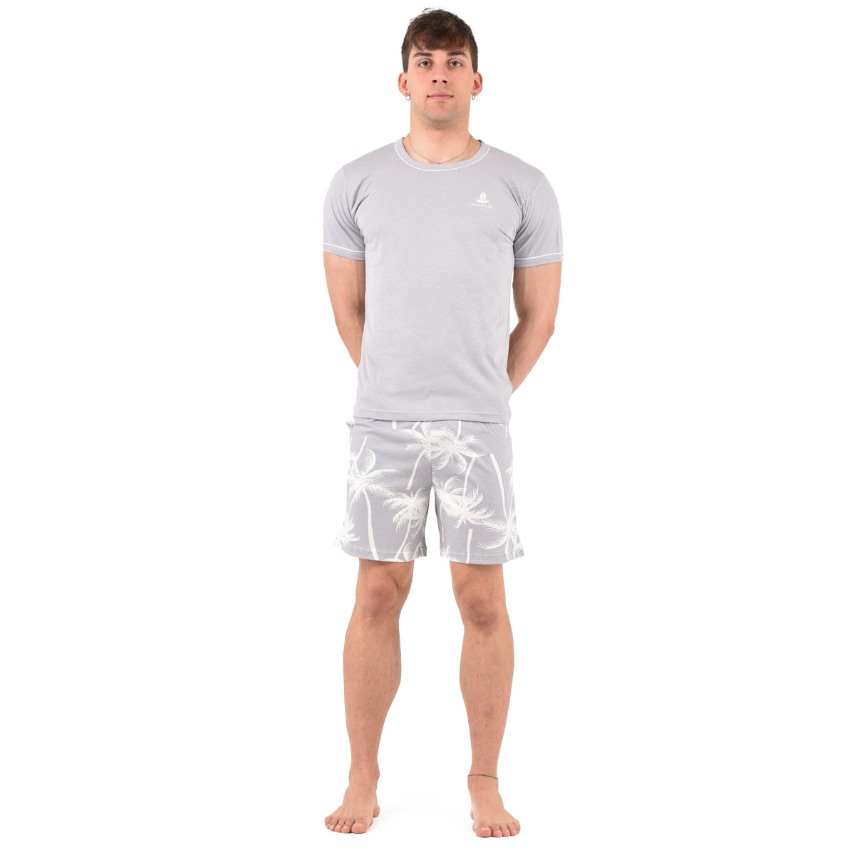 Pigiama uomo t shirt e pantaloncino stampa palme estivo Armata di Mare GT 2237